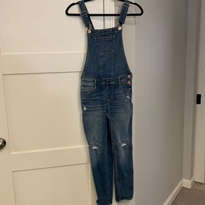 Excellent condition A&F Kids denim overalls Girls 13/14
